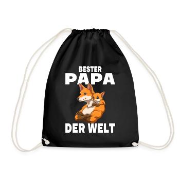 Bester Papa der Welt Vatertag Vater Fuchs für - Turnbeutel - Schwarz - Vorne