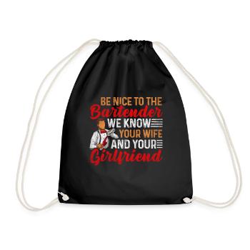 Nous connaissons votre femme et votre petite amie Barman - Sac de sport léger - noir - Devant