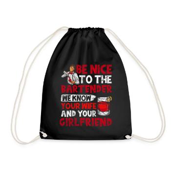 Nous connaissons votre femme et votre petite amie Barman - Sac de sport léger - noir - Devant