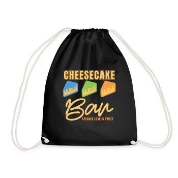 Cheesecake Bar Because Love Is Sweet Pastry Chef - Turnbeutel - Schwarz - Vorne