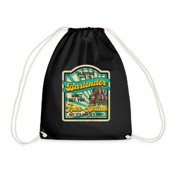 Dormir avec un barman Barman Drôle de barman - Sac de sport léger - noir - Devant