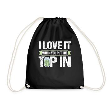 I Love It When You Put The Tip In Funny Bartender - Drawstring Bag - black - Front