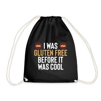 Funny I Was Gluten Free Before It Was Cool For Glu - Drawstring Bag - black - Front