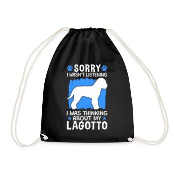 Thought of Lagotto Romagnolo Truffle dog - Drawstring Bag - black - Front