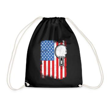 4 July Table tennis - Drawstring Bag - black - Front