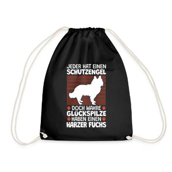Harzer Fuchs ist mein Schutzengel Hütehund - Turnbeutel - Schwarz - Vorne