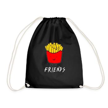 Best Friends - Best Friends - French fries - Fries - Drawstring Bag - black - Front