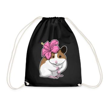 Hamster Hibiskus  - Turnbeutel - Schwarz - Vorne