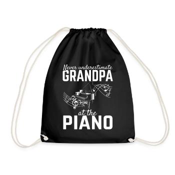 Pianist Grandpa - Never Underestimate Grandpa At T - Drawstring Bag - black - Front