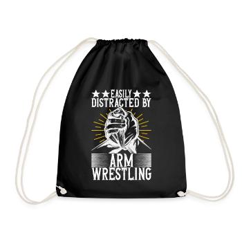 Arm wrestling arm wrestling - Drawstring Bag - black - Front