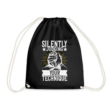 Arm wrestling arm wrestling - Drawstring Bag - black - Front