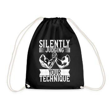 Arm wrestling arm wrestling - Drawstring Bag - black - Front