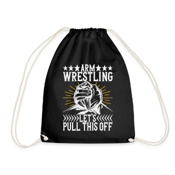 Arm wrestling arm wrestling - Drawstring Bag - black - Front