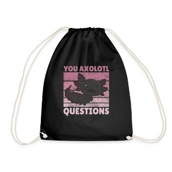 Axolotl lover cute animals children axolotl - Drawstring Bag - black - Front