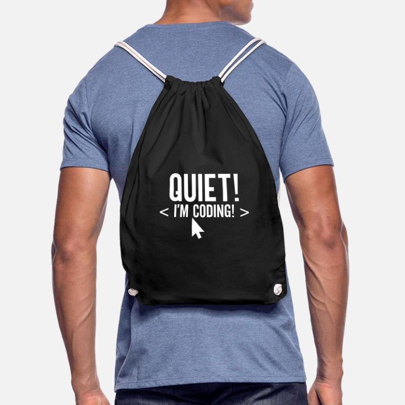 Silently I Program Coding Programming Coder Drawstring Bag