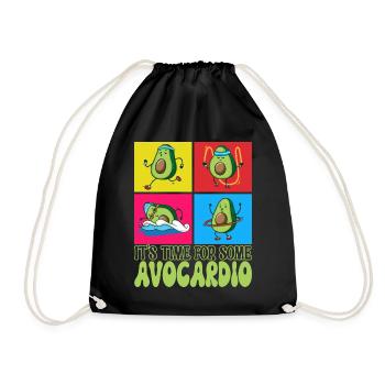 Avocardio Avocado Fitness - Turnbeutel - Schwarz - Vorne