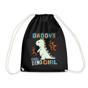 Dinosaur Daddy's Little Dino-Girl, saying - Drawstring Bag - black - Front