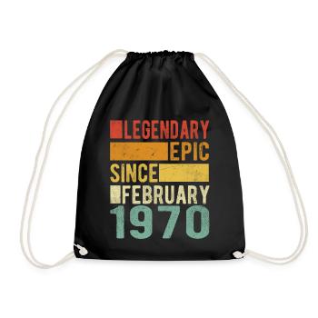 Anniversaire février 1970 Épopée légendaire - Sac de sport léger - noir - Devant