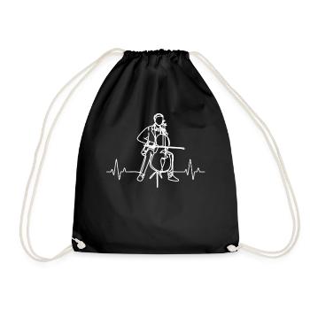 Cello Cellospieler Cellist - Turnbeutel - Schwarz - Vorne