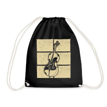 Cello Cellospieler Cellist - Turnbeutel - Schwarz - Vorne