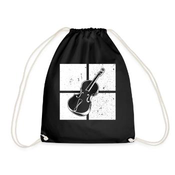 Cello Cellospieler Cellist - Turnbeutel - Schwarz - Vorne
