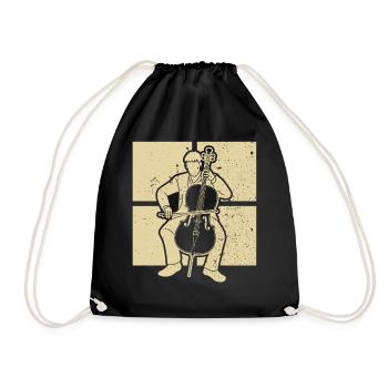 Cello Cellospieler Cellist - Turnbeutel - Schwarz - Vorne