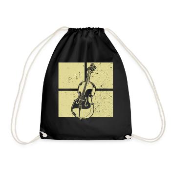 Cello Cellospieler Cellist - Turnbeutel - Schwarz - Vorne