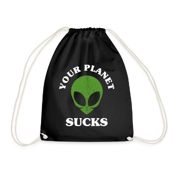 Alien, UFO, UAP, Space, Weltraum Flugobjekt - Turnbeutel - Schwarz - Vorne