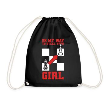 Chess Chess Player Tournament for Clever Minds - Drawstring Bag - black - Front
