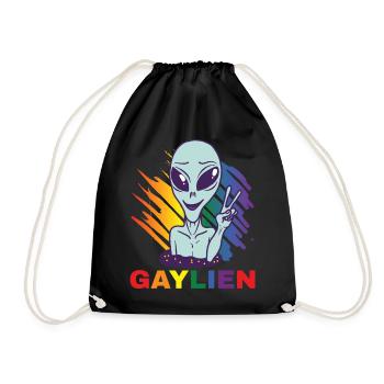Gender Lesbian, Gay, Trans, Queer Rainbow - Drawstring Bag - black - Front