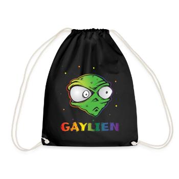 Gender Lesben, Schwule, Trans, Queer Regenbogen - Turnbeutel - Schwarz - Vorne