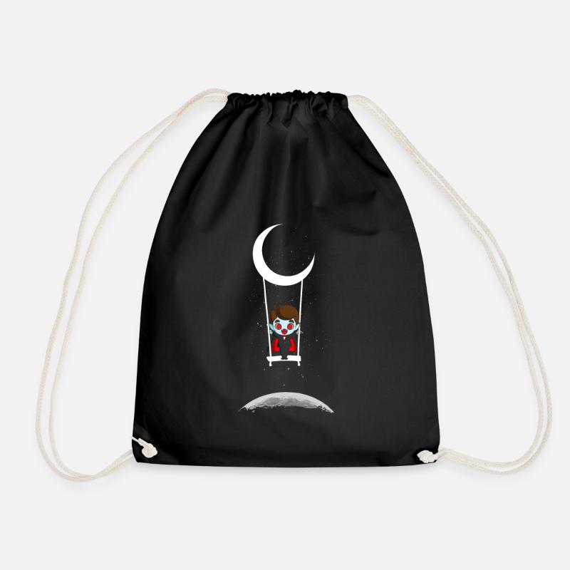 Dracula On Moon Swing Creepy Halloween - Turnbeutel - Schwarz