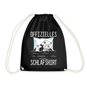 Offizielles Schlafshirt Kuh Schlafanzug Bauer - Turnbeutel - Schwarz - Vorne