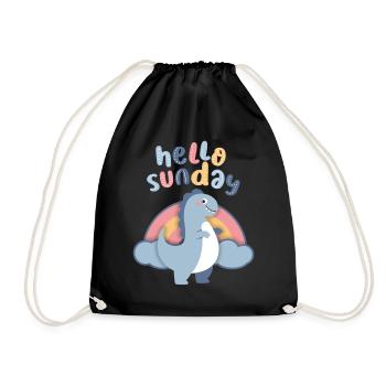 Dinosaures kawaii. Rainbow Hello-Sunday Dicton - Sac de sport léger - noir - Devant