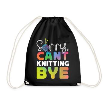 Knitting Knitter Sorry. Cant. - Drawstring Bag - black - Front