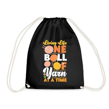 Knitting Knitter Living Life One - Drawstring Bag - black - Front