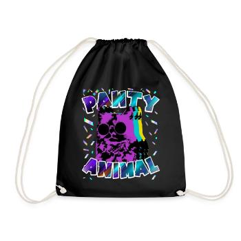 Pawty Animal Creepy Katze Spielzeug Geburtstag - Turnbeutel - Schwarz - Vorne