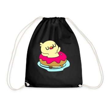 Donut Swimmer Duck Swimmers Swimming Sport - Drawstring Bag - black - Front