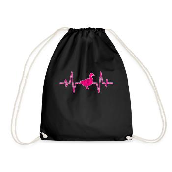 Duck heartbeat - Drawstring Bag - black - Front