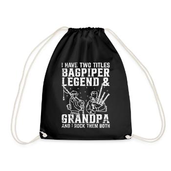 J’ai deux titres Bagpiper Legend & Grandpa Bagpip - Sac de sport léger - noir - Devant