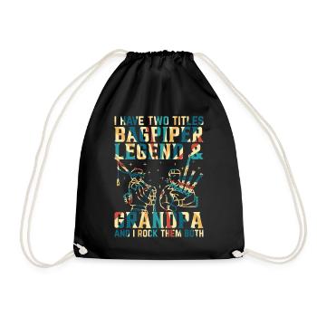 J’ai deux titres Bagpiper Legend & Grandpa Bagpip - Sac de sport léger - noir - Devant