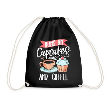 Cupcakes Geschenkidee - Turnbeutel - Schwarz - Vorne