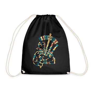 Bagpiper Bagpiping Hobby Bagpipe Music - Bagpipe P - Drawstring Bag - black - Front