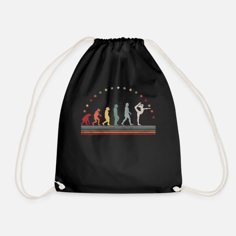 Akrobatik Evolution Retro Bodenturnen Hobby Turnen - Turnbeutel - Schwarz