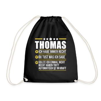 Thomas - Turnbeutel - Schwarz - Vorne
