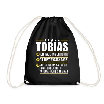 Tobias - Turnbeutel - Schwarz - Vorne