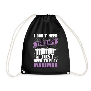 Marimba I Don't Need Therapy Mallets Instrument - Drawstring Bag - black - Front