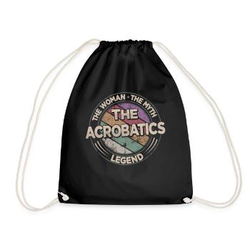 The Acrobatics Legend Retro Gymnastics Women Acrobatics - Drawstring Bag - black - Front