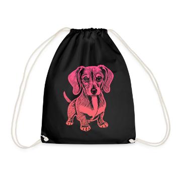 Teckel, mon fidèle compagnon - chiot - Sac de sport léger - noir - Devant