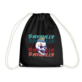 Rockabilly Rocknroll Musik Rock Hardrock - Turnbeutel - Schwarz - Vorne